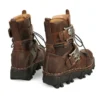 Men's Cowhide Genuine Leather Motorcycle Boots Military Combat Boots Gothic Skull Punk Boots - Image 3