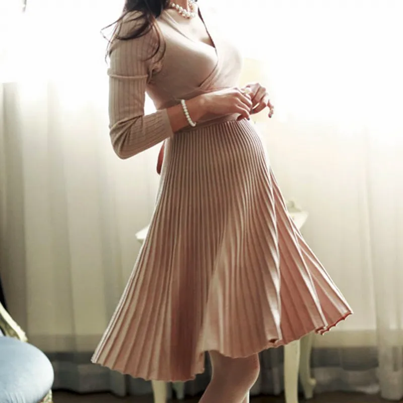 New Sexy Maternity Dresses V-neck Knee-length Pregnancy Clothes Maternity Clothes
