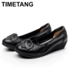 TIMETANG New Wedges Genuine Leather Shoes Women Spring Height Increasing High Heels Shoes Woman Vintage Zapatos Women Pumps - Image 2