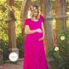 New M-2XL Lace Maternity Dress Photography Prop O-neck Long Sleeve Wedding Party Gown Pregnant Women Elegant Wear Plus Size