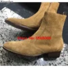 Side Zipper Pointed Toe Men Ankle Boots Shoes Brand Designer Real Leather Suede Chelsea Boots Shoes zapatillas hombre Dropship - Image 6