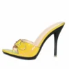 Candy Color Slippers Women Shoes Sexy Patent Leather High Heel 10.5CM Pointed Toe Sandals Shoes Women 2019 Female Wedding Shoes - Image 4