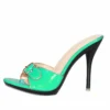 Candy Color Slippers Women Shoes Sexy Patent Leather High Heel 10.5CM Pointed Toe Sandals Shoes Women 2019 Female Wedding Shoes - Image 3