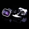 KFLK Jewelry shirt wedding cufflinks for mens Brand Purple Crystal Cuff link Wholesale fashion Button High Quality guests - Image 2