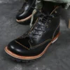 Rock Can Roll P001 Men's Genuine Italian Cow Leather Motorcycle High Heel Casual Footwear Good Quality Goodyear Welted Boots - Image 4