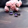 KFLK Jewelry shirt wedding cufflinks for mens Brand Purple Crystal Cuff link Wholesale fashion Button High Quality guests - Image 6