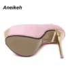 Aneikeh 2024 Brand Shoes Woman 16CM High Heels Women Pumps Stiletto Thin Heel Women's Shoes Open Toe High Heels Shoes 258-21# - Image 3