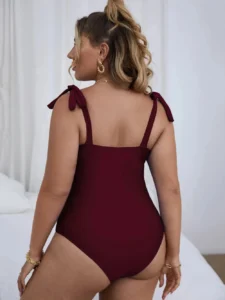 2022 Women New Swimsuit One Piece Swimwear Plus Size Push Up Large Big Solid Black Swimming Suits Beachwear Bathing Suits - Image 6