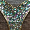 2024 Sexy Halter Women Push Up Luxury Diamond String Gold Bikini Sets Rhinestone Swimwear Crystal Honey Moon Beachwear - Image 5