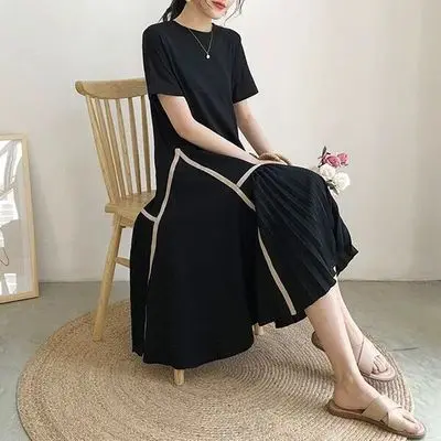 77260# Maternity Clothes Nursing Dress Loose Stylish O Neck Dress Pregnant Women Pregnancy Clothes Breastfeeding Dress