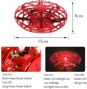 UFO Flying Toys Mini RC Flying Ball Hand Controlled Drone Flying Orb Infrared Induction Hover 360 Whirley with Lights Flying Toy - Image 4