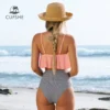 CUPSHE Pink and Stripe High Waisted Bikini Sets Sexy Tank Top Swimsuit Two Pieces Swimwear Women 2023 New Beach Bathing Suits - Image 2