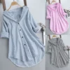 5xl Plus Size Spring Shirts For Women Fashion Stripe Button Blouses Casual Turn-down Collar Long Sleeve Tunic Top Блузка Женская - Image 6