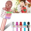 Karaoke Microphone for Kids Singing, 5 in 1 Wireless Bluetooth Microphone with LED Lights Karaoke Machine Portable Mic Speaker