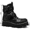 Men's Genuine Leather Motorcycle Boots Skull Gothic Punk Cowboy Boots Combat Ankle Boots Safety Work Shoes Military Boots Winter - Image 5