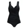 Push Up Swimsuit One Piece Women Plus Size Swimwear Under wired Solid Black Large Big Swimming Suits Beachwear Bathing Suits - Image 6
