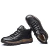 YWEEN Men Leather Boots Wool Fur Thick Composite Sole Winter Shoes Men Cowhide Leather Designer Outdoors Ankle Boots For Man - Image 2