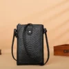 New Women Purses Crocodile Pattern Genuine Leather Shoulder Strap Bag Mobile Phone Big Card Holders Wallet Handbag Pockets - Image 2