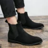 Chelsea Boots Mens 38~48 Suede Leather Classic Red Black Designer Business Casual British Style Male Slip-On Fashion Ankle Boots - Image 2
