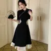 2024 chinese improved hanfu cheongsam dress women a line qipao new fashion style short sleeve casual daily lady cheongsam dress