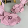 LAKESHI Sexy Pumps Women High Heels Flower Decoration Party Bride Wedding Shoes Ladies Heeled Sandals Summer Elegant Stiletto - Image 2