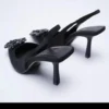 Shoes Female 2023 New Slingbacks Women's High Heels Summer Solid Office and Career Fashion Pointed Toe Sexy Crystal High Heels - Image 2