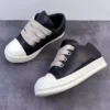 Owen Seak Men Women Boots Low Top Luxury Leather Jumbo Thick Lace Up Casual Sneakers Flats Autumn Black Bread Designer Shoes - Image 5
