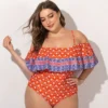 Hot Sale 5XL Plus Size Off Shoulder One Piece Swimsuit Beachwear Bikini For Women Wholesale China - Image 5