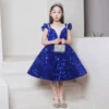 Children Sequin Flower Girl Pageant Mermaid Dresses Long Puffy Prom Formal Birthday Party Dress Luxury Evening Shining Ball Gown - Image 6
