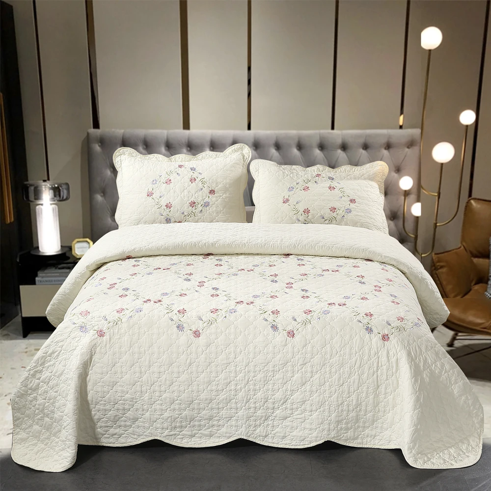 3pc cotton Bedspread on the bed French style bed linen summer blanket quilt set mattress topper double bedspreads and coverlets