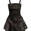 Summer Dark Academia Vintage Coquette Gothic Mini Denim Dress Women 2000s Aesthetic Gyaru Y2k Frocks Evening Party One-Piece New