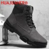 Genuine Leather Men Boots Casual Mens Shoes Leisure Walk Design Non Slip Warm Winter Boots Boots Outdoor Snow Ankle Boots Cowboy - Image 3