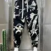 Men's Jogger Pants Loose Striped Floral Hip Hop Streetwear High Quality Harem Trousers Unique Designer Brand Clothing