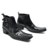 Handmde 100% Real Leather High Heel Chelsea Ankle Boots Double Buckle New Trend Men Dress Wedding Designer Boots Zapatos - Image 5