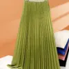 Beiyingni Black Long Pleated Skirt Ladies Solid Color Korean High Street Fall Fashion A-line Elegant Skirts for Women Chic Saias