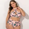 2022 New Arrival 5XL Plus Size Floral Print Hot Spring Beach Bikini Swimsuit Two Pieces For Women - Image 5