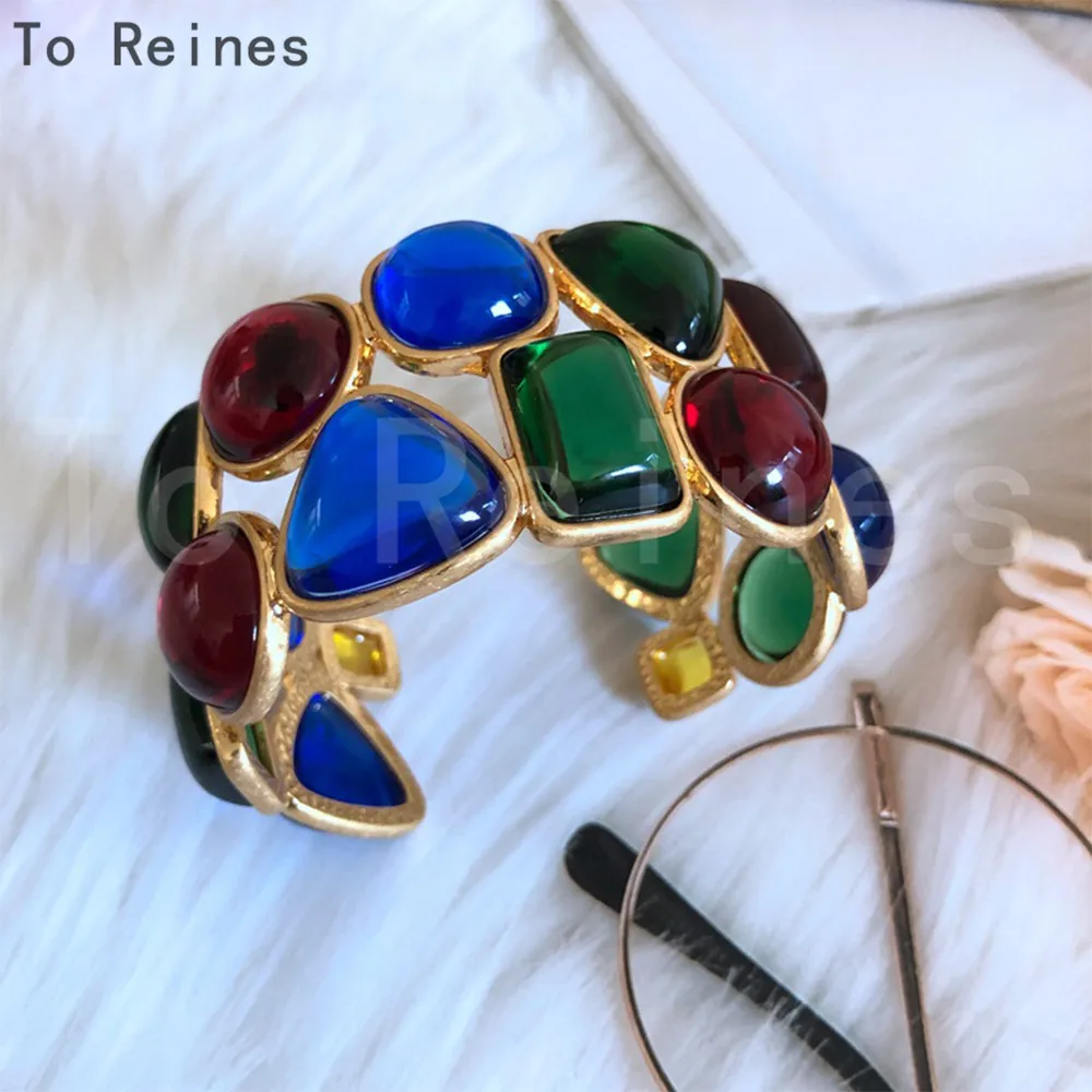 To Reines Attractive Colorful Bracelet Different Shapes Irregular Design Vintage Antique Jewelry Advanced Banquet Accessories