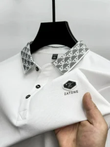 High quality ice silk cotton short sleeve POLO shirt men's 2024new summer fashion brand embroidered casual business Paul T-shirt - Image 3