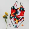 2023 Plus Size Swimwear Women One-piece Suits Push Up Swimsuit One Piece Beachwear Color Block Summer Bathing Suit Female 4XL - Image 4
