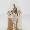 Light Luxury Sexy Women Dress Shoes 2024 Autumn Metal Flower Fashion High Heel Wedding White Pointed Sequins Shiny Female Pumps - Image 6