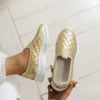 Gold Sneakers 2023 Fall Selling Fashion Flat Sequins Round Toe Loafers Casual Versatile Luxury Pull-On Women's Vulcanized Shoes - Image 4