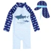 Baby Boys Swimsuit Long Sleeves One Piece Swimwear for Kids Toddler Cartoon UPF50 Rash Guards Infant Bathing Suit Korea Sets - Image 4