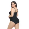 2023 Women New Swimsuit One Piece Swimwear Plus Size Push Up Large Big Solid Black Swimming Suits Beachwear Bathing Suits - Image 2