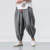 2024 New Oversize Men Loose Harem Pants Autumn Chinese Linen Overweight Sweatpants High Quality Casual Brand Trousers Male - Image 3