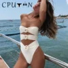 CPUTAN 2024 Sexy White 3D Flower Solid Two Piece Push Up Bikini Set Luxury Swimwear Women Swimsuit Beachwear Summer Bathing Suit - Image 2