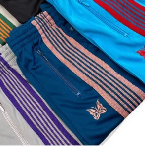 New AWGE Needles Sweatpants Men Women 1:1 Best Quality Embroidered Butterfly Stripe Needles Pants Trousers - Image 4