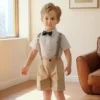 Boys Suit For Wedding Baby Kids Formal Ceremony Tuxedo Dress Children Birthday Photograph Set Evening Party Performance Costume - Image 2