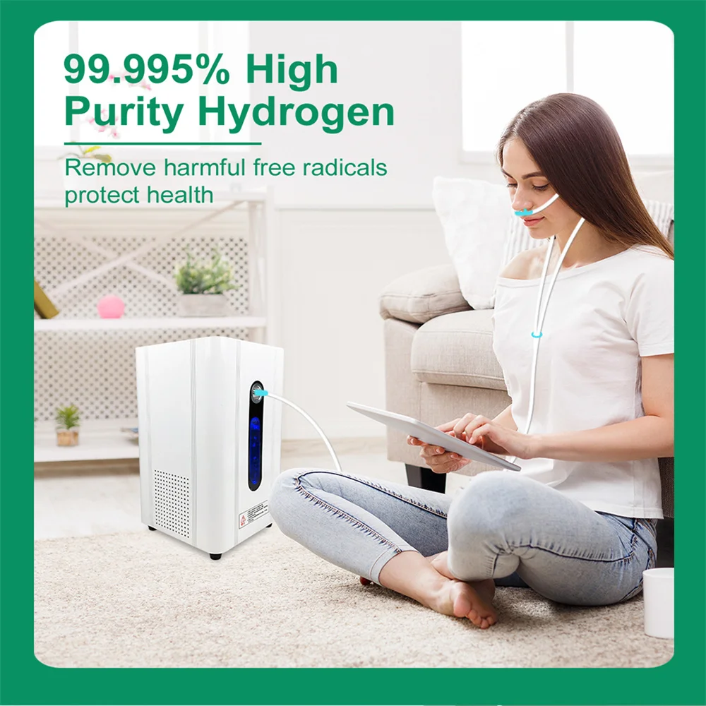 Hydrogen Water Generator Portable Molecular Hydrogen Inhalation Machine for Wellness 99.99% Purity Low Noise SPE/PEM 150ml/min