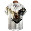 3d Fashion Leading Printing Horror Eagle Hawaiian Oversized Shirts For Men Clothing Casual Elegant High Quality Luxury Medieval - Image 4
