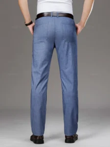 Summer Thin Soft Lyocell Breathable Linen Fabric Suit Pants Men Straight Business Elegant Long Formal Trouser Male Plus Size 40 - Image 3